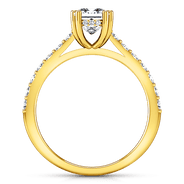 Pave Princess Cut Engagement Ring Jasmine 14K Yellow Gold