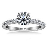 Round Diamond Pave Engagement Ring Harmoney 14K White Gold