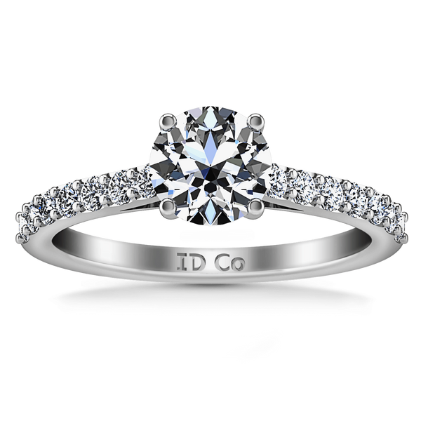 Round Diamond Pave Engagement Ring Harmoney 14K White Gold