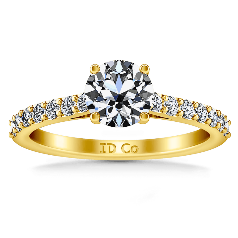 Pave Diamond EngagementRing Harmoney 14K Yellow Gold