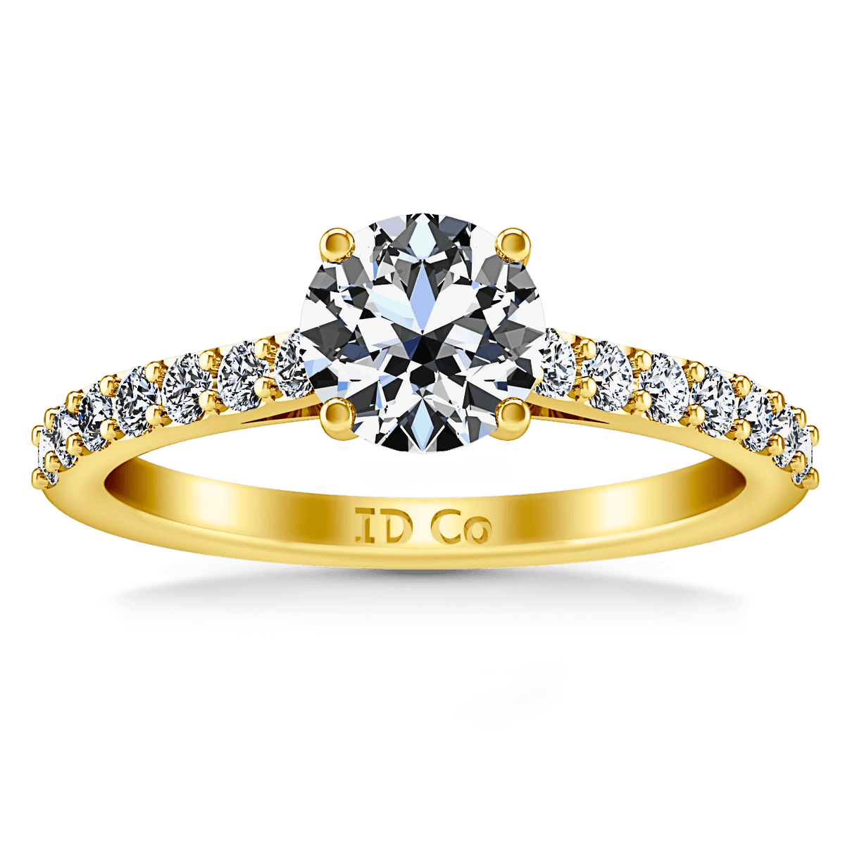 Pave Diamond EngagementRing Harmoney 14K Yellow Gold