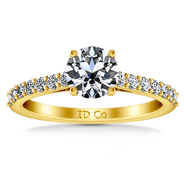 Pave Diamond EngagementRing Harmoney 14K Yellow Gold