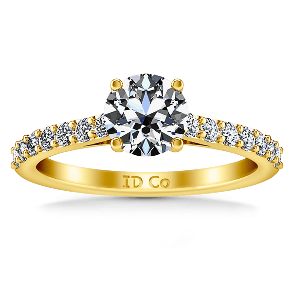 Pave Diamond EngagementRing Harmoney 14K Yellow Gold