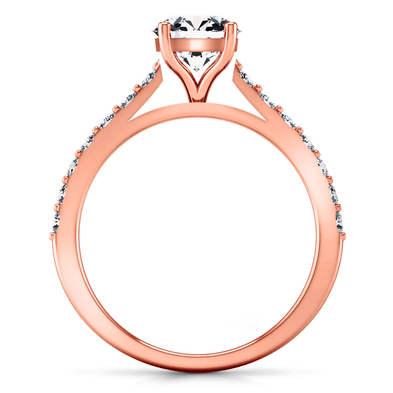 Pave Diamond Engagement Ring Harmoney 14K Rose Gold
