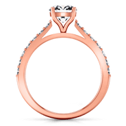 Pave Diamond Engagement Ring Harmoney 14K Rose Gold