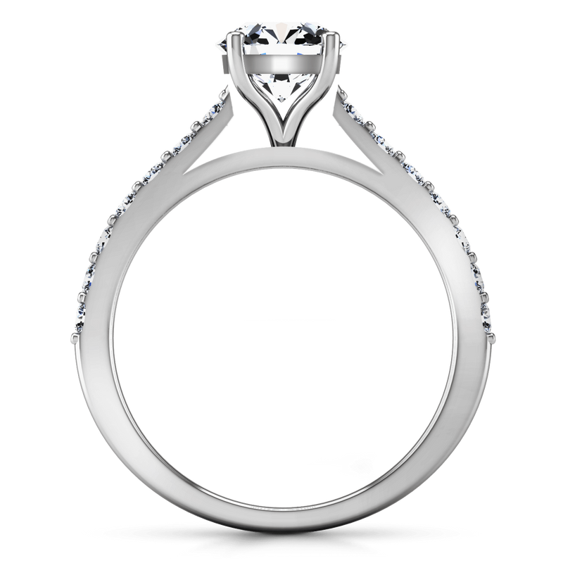 Round Diamond Pave Engagement Ring Harmoney 14K White Gold