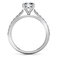 Round Diamond Pave Engagement Ring Harmoney 14K White Gold