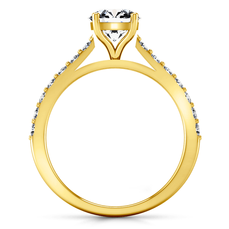 Pave Diamond EngagementRing Harmoney 14K Yellow Gold