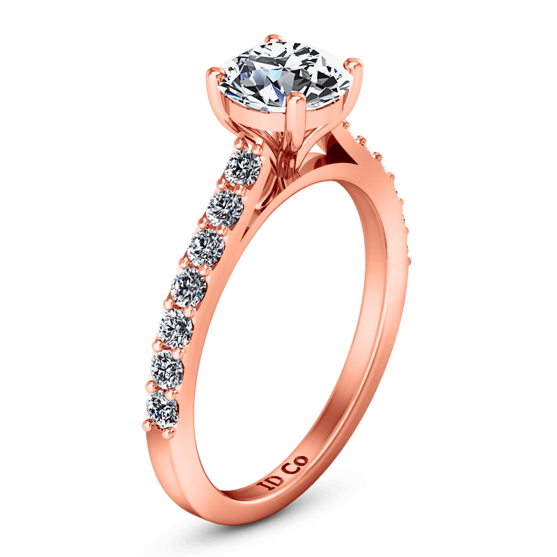 Pave Diamond Engagement Ring Harmoney 14K Rose Gold