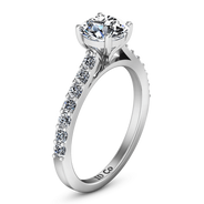 Round Diamond Pave Engagement Ring Harmoney 14K White Gold