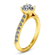 Pave Diamond EngagementRing Harmoney 14K Yellow Gold