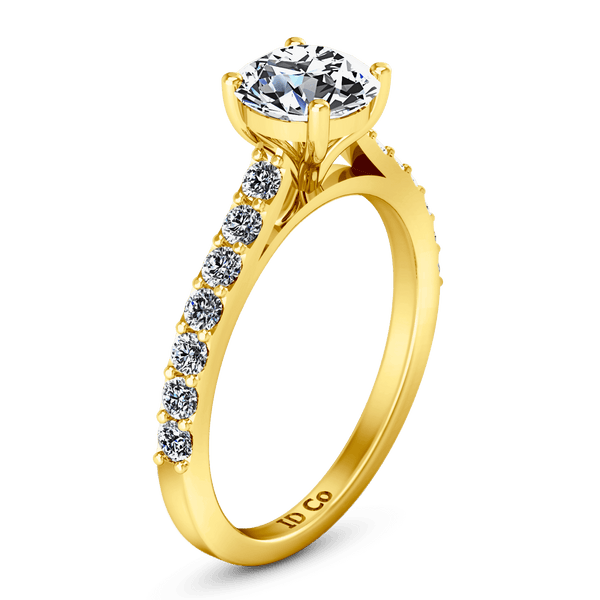 Pave Diamond EngagementRing Harmoney 14K Yellow Gold