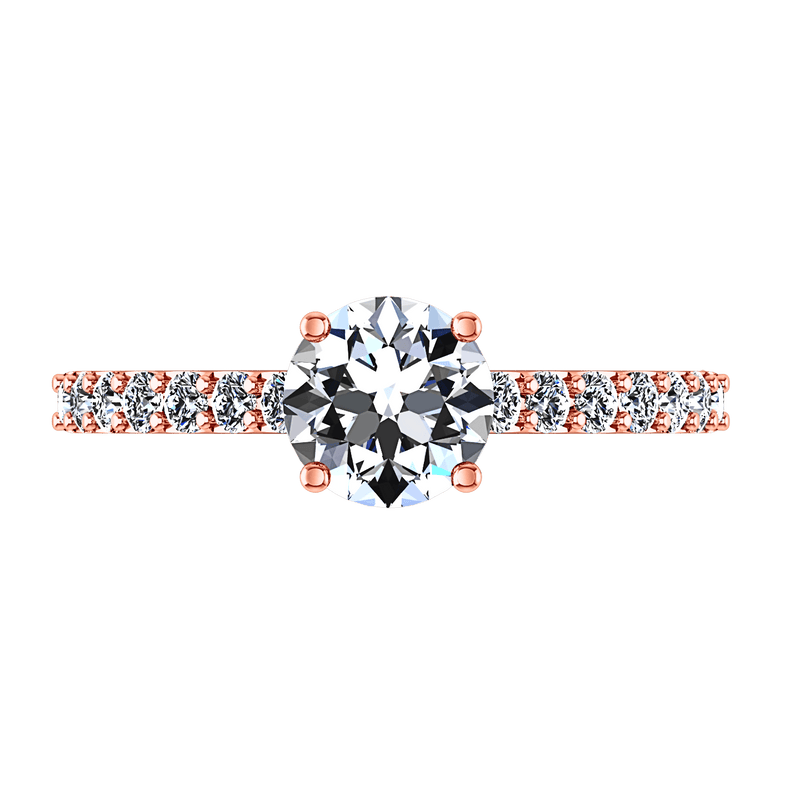 Pave Diamond Engagement Ring Harmoney 14K Rose Gold