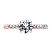 Pave Diamond Engagement Ring Harmoney 14K Rose Gold