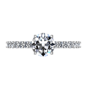 Round Diamond Pave Engagement Ring Harmoney 14K White Gold