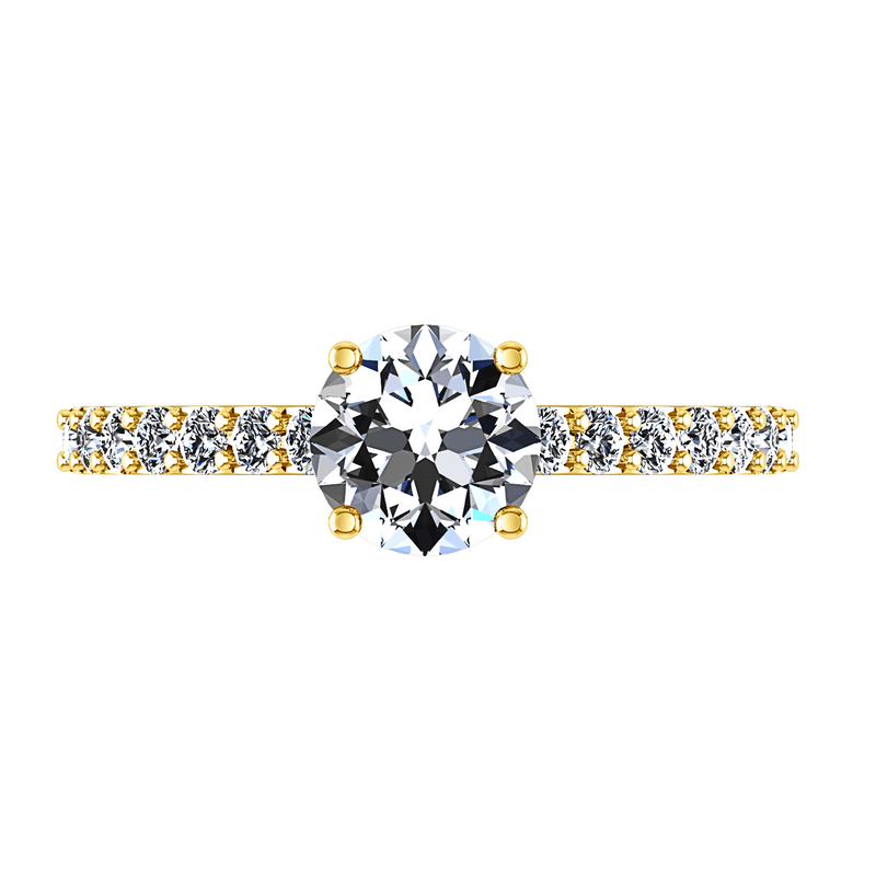 Pave Diamond EngagementRing Harmoney 14K Yellow Gold
