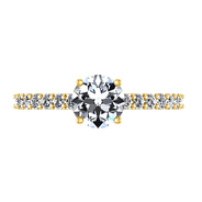 Pave Diamond EngagementRing Harmoney 14K Yellow Gold