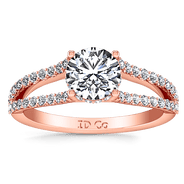 Pave Diamond Engagement Ring Fantasia 14K Rose Gold