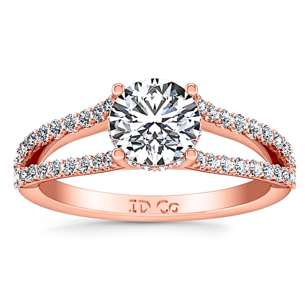 Pave Diamond Engagement Ring Fantasia 14K Rose Gold