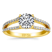 Pave Diamond EngagementRing Fantasia 14K Yellow Gold