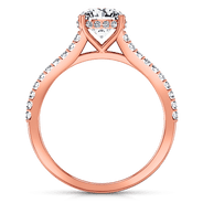 Pave Diamond Engagement Ring Fantasia 14K Rose Gold