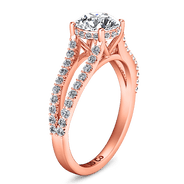 Pave Diamond Engagement Ring Fantasia 14K Rose Gold