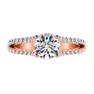 Pave Diamond Engagement Ring Fantasia 14K Rose Gold