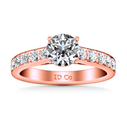 Pave Diamond Engagement Ring Allure 14K Rose Gold