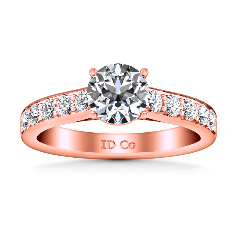 Pave Diamond Engagement Ring Allure 14K Rose Gold
