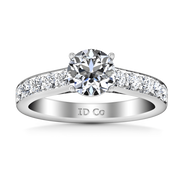 Round Diamond Pave Engagement Ring Allure 14K White Gold