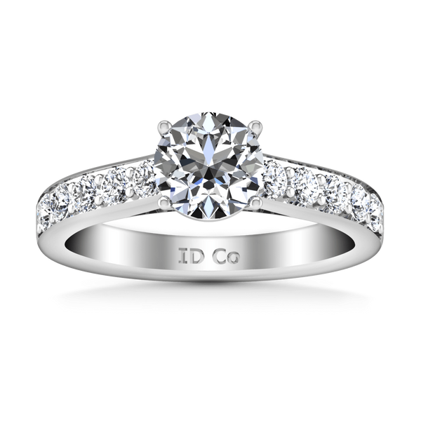 Round Diamond Pave Engagement Ring Allure 14K White Gold