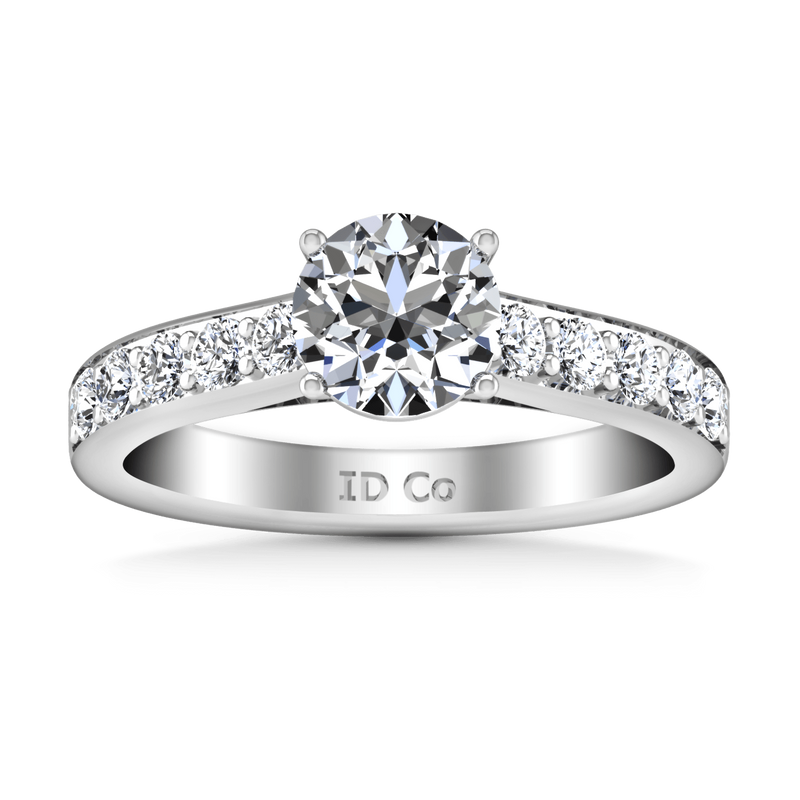 Round Diamond Pave Engagement Ring Allure 14K White Gold