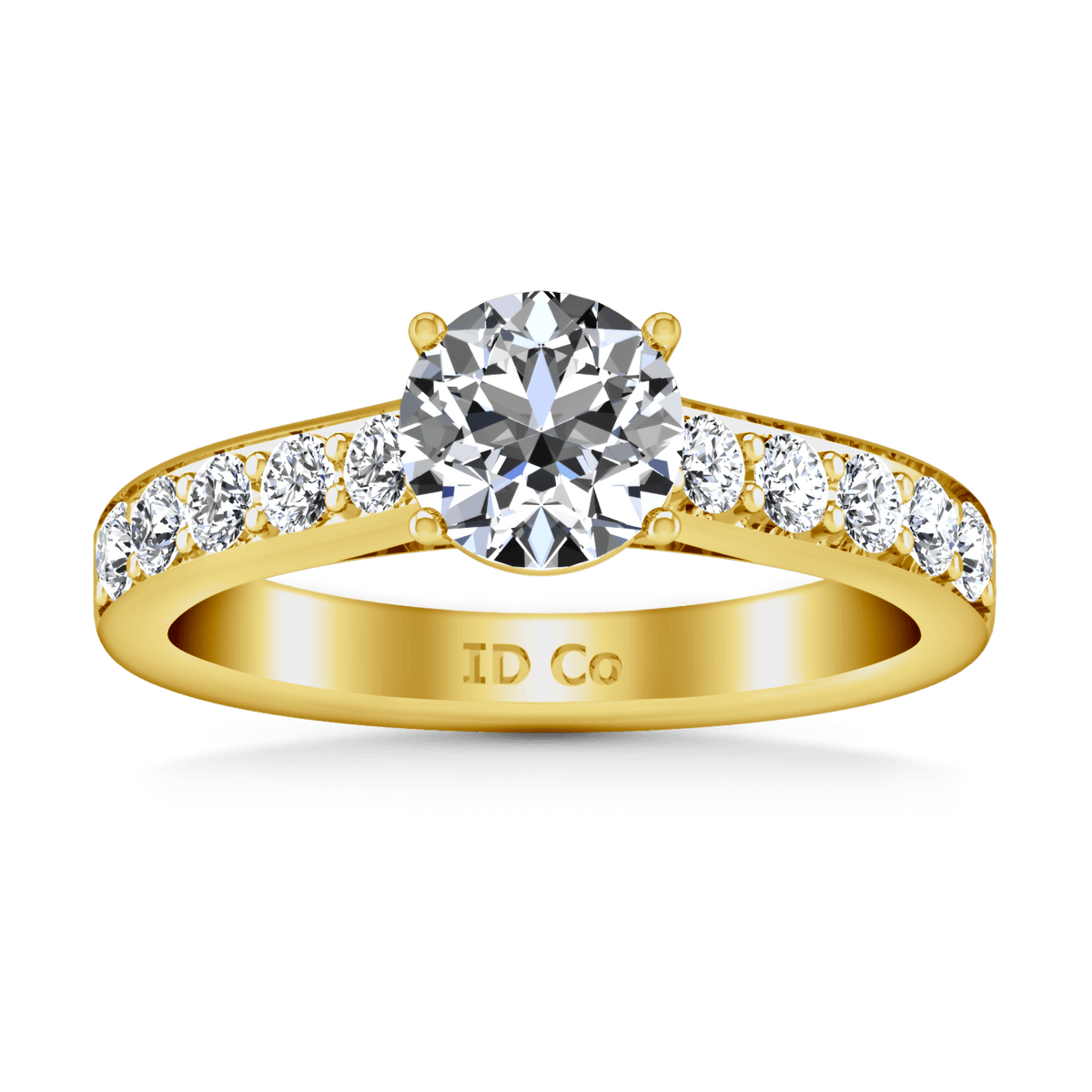 Pave Diamond EngagementRing Allure 14K Yellow Gold