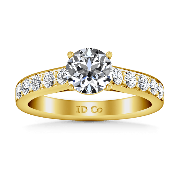 Pave Diamond EngagementRing Allure 14K Yellow Gold