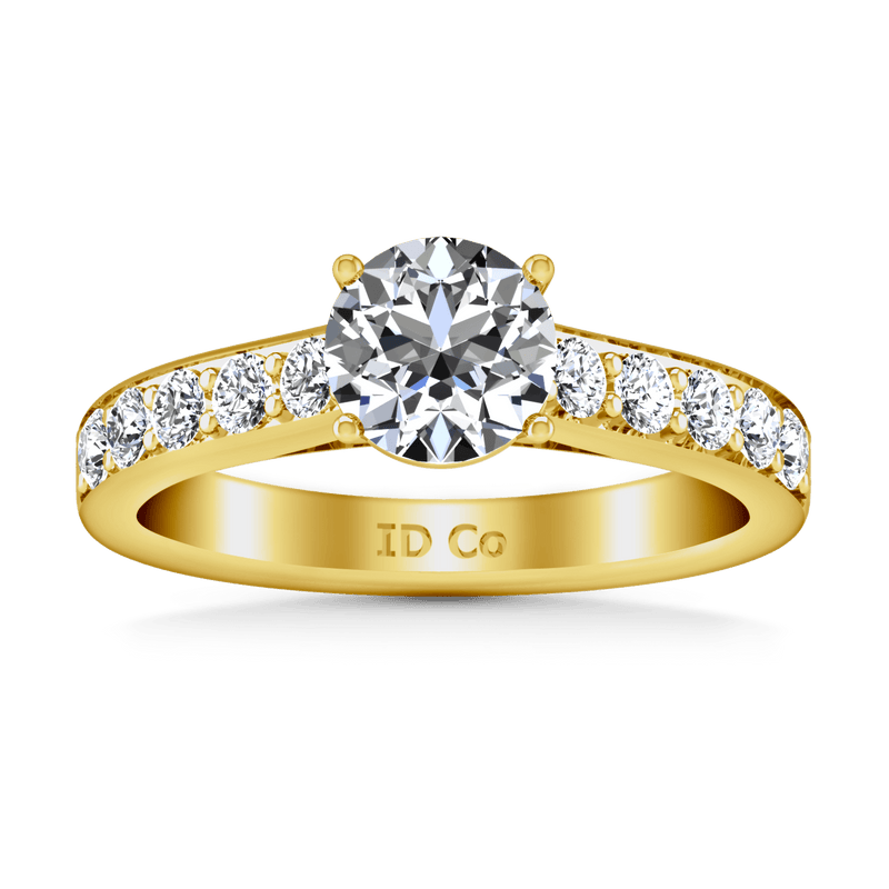 Pave Diamond EngagementRing Allure 14K Yellow Gold