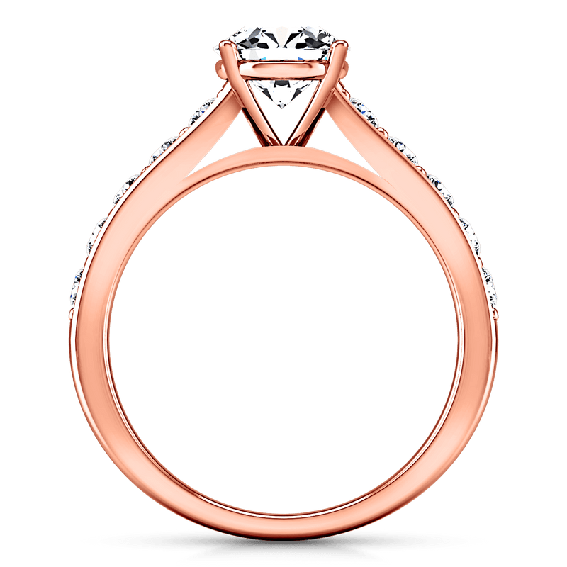 Pave Diamond Engagement Ring Allure 14K Rose Gold