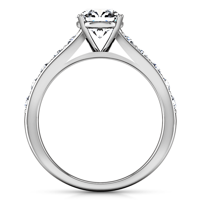 Round Diamond Pave Engagement Ring Allure 14K White Gold