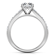 Round Diamond Pave Engagement Ring Allure 14K White Gold