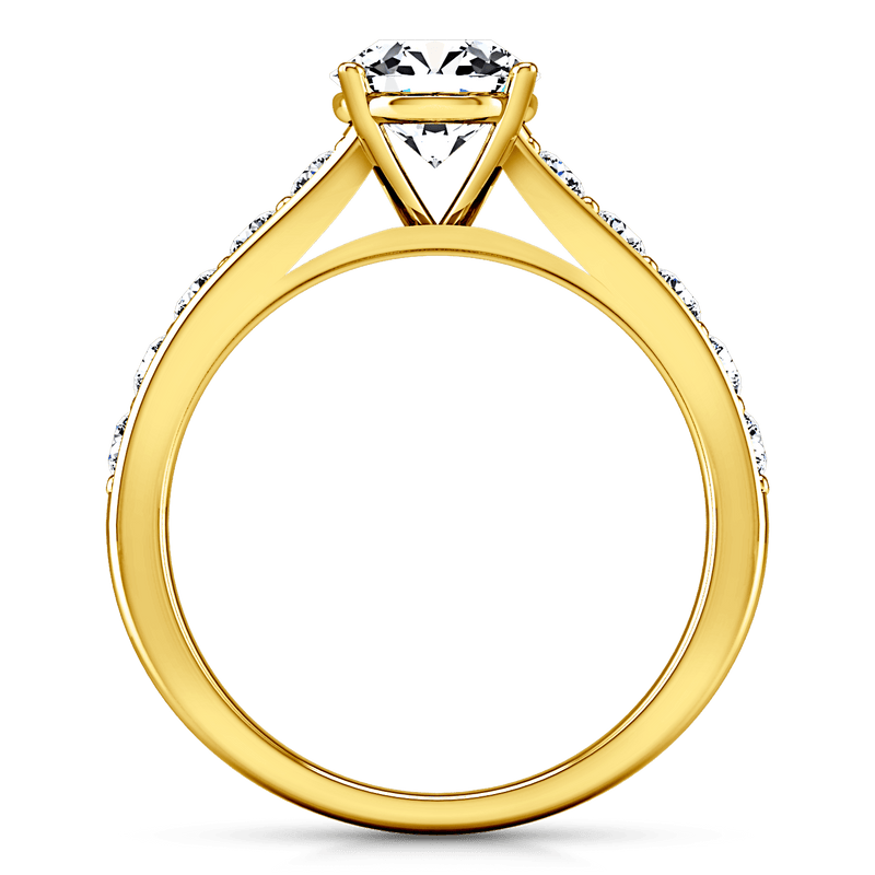 Pave Diamond EngagementRing Allure 14K Yellow Gold