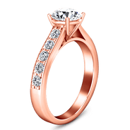 Pave Diamond Engagement Ring Allure 14K Rose Gold