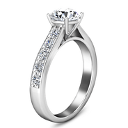 Round Diamond Pave Engagement Ring Allure 14K White Gold