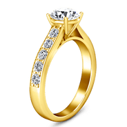 Pave Diamond EngagementRing Allure 14K Yellow Gold