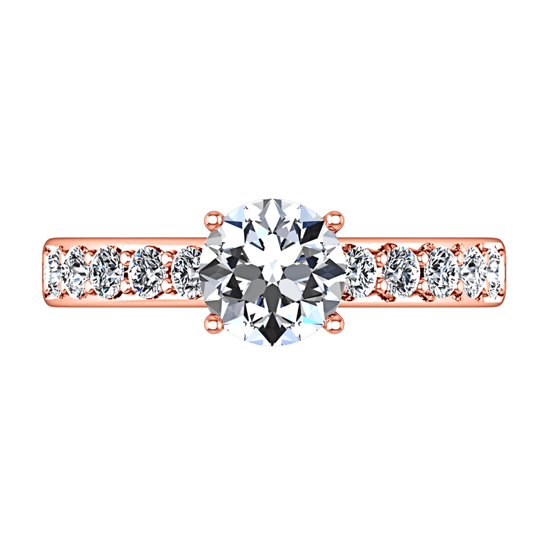 Pave Diamond Engagement Ring Allure 14K Rose Gold