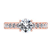 Pave Diamond Engagement Ring Allure 14K Rose Gold