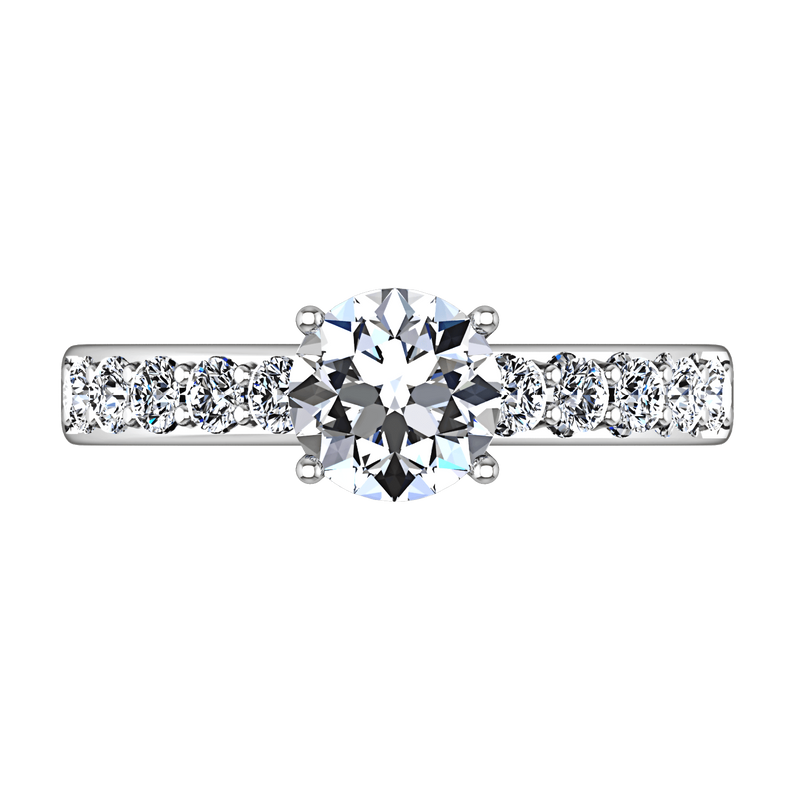 Round Diamond Pave Engagement Ring Allure 14K White Gold