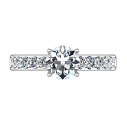 Round Diamond Pave Engagement Ring Allure 14K White Gold