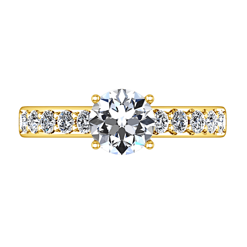 Pave Diamond EngagementRing Allure 14K Yellow Gold