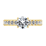 Pave Diamond EngagementRing Allure 14K Yellow Gold