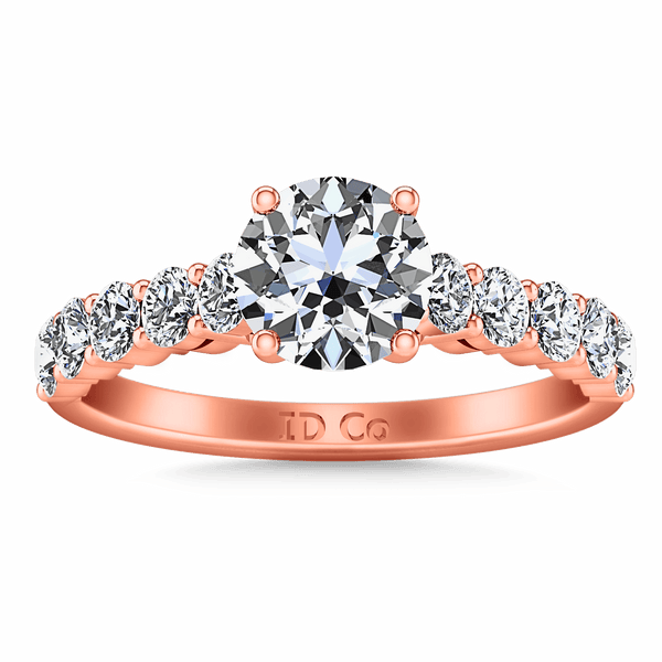 Pave Diamond Engagement Ring Grande 14K Rose Gold