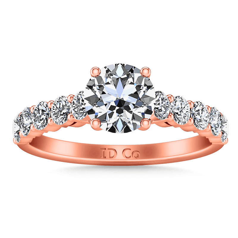 Pave Diamond Engagement Ring Grande 14K Rose Gold